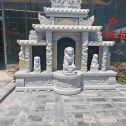 吴忠芝麻白中国黑石材套墓 花岗岩墓碑