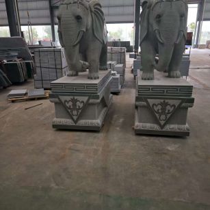 吴忠芝麻灰花岗岩对象 芝麻白芝麻灰大象