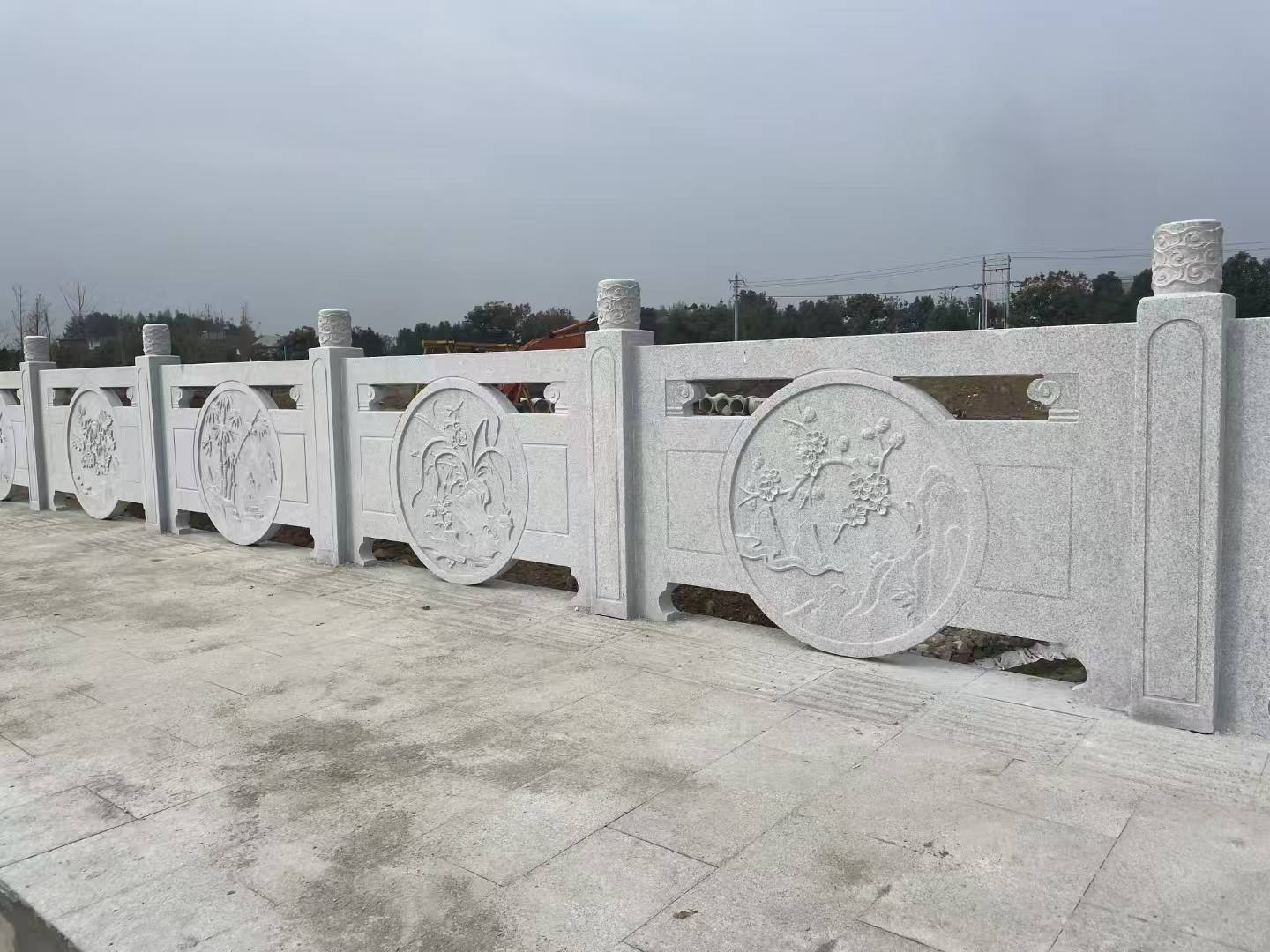 吴忠芝麻白河道栏杆 石材栏杆